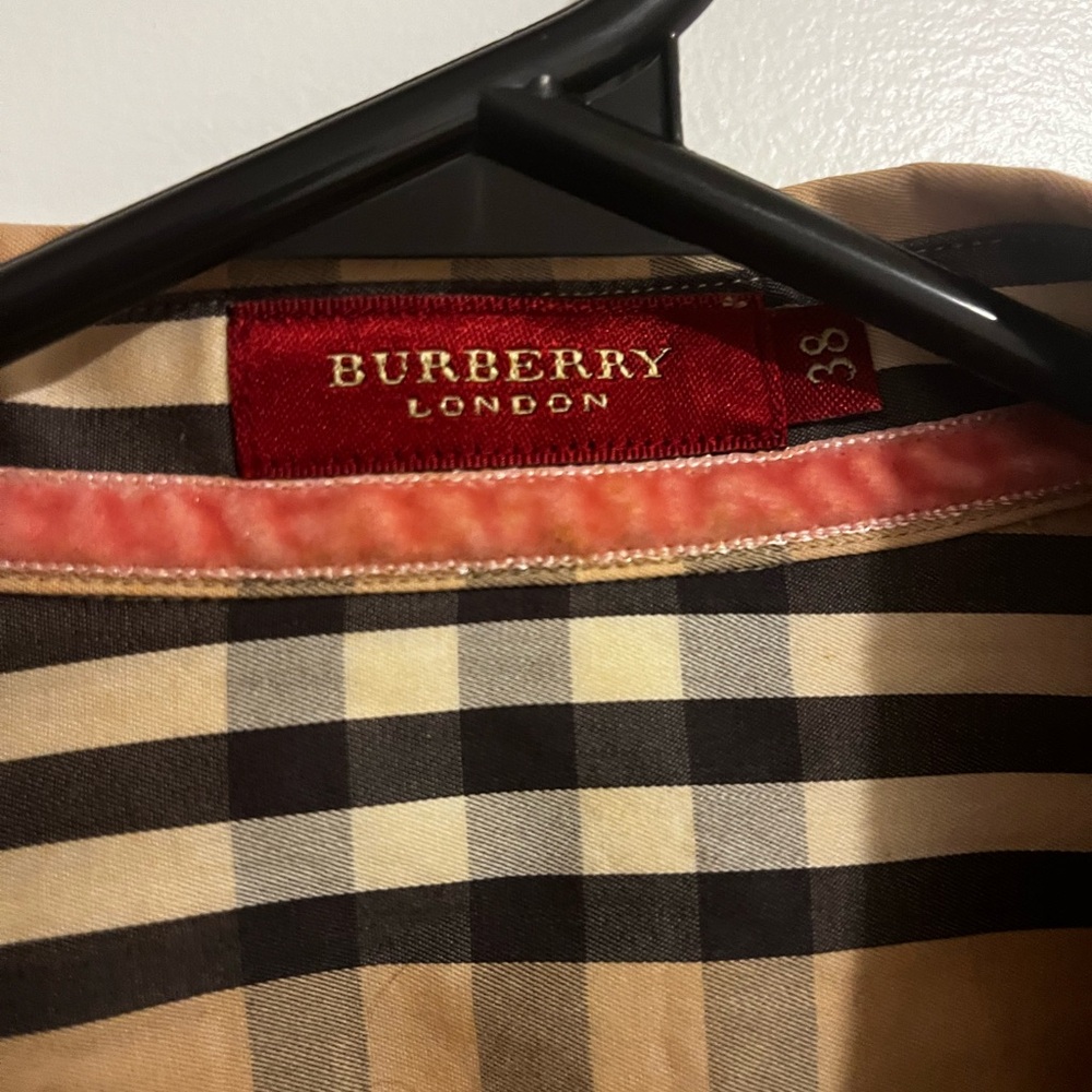 Burberry Striped Button Detail